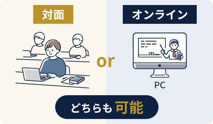 対面　オンライン　どちらも可能