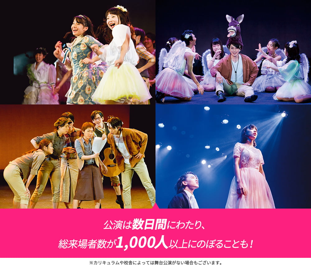 公演は数日間にわたり、総来場者数が1,000人以上にのぼることも！