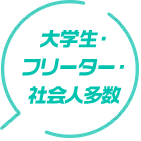 大学生・フリーター・社会人多数